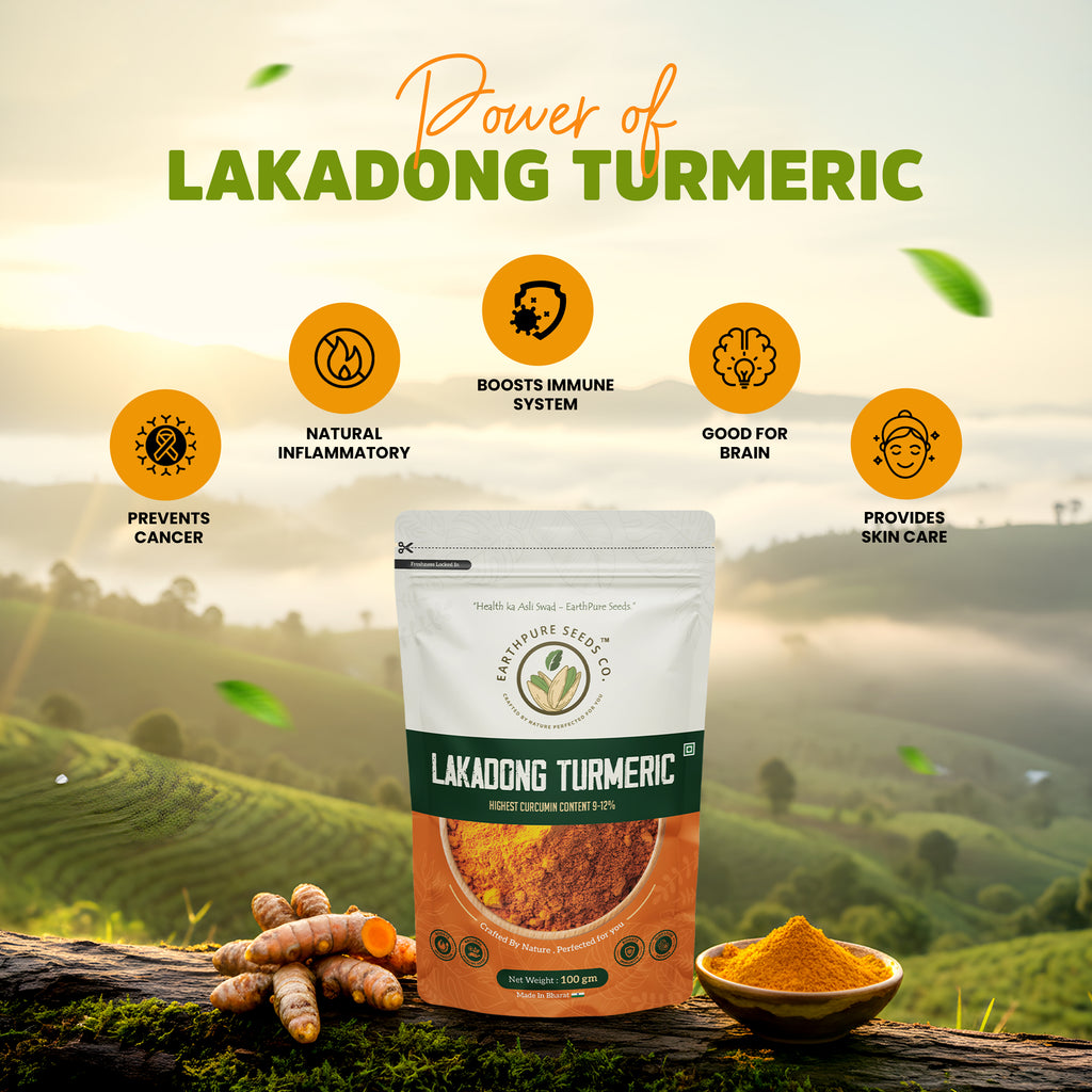 EarthPure Lakadong Turmeric Powder - rich in colour, strong in aroma, free from artificial enhancement