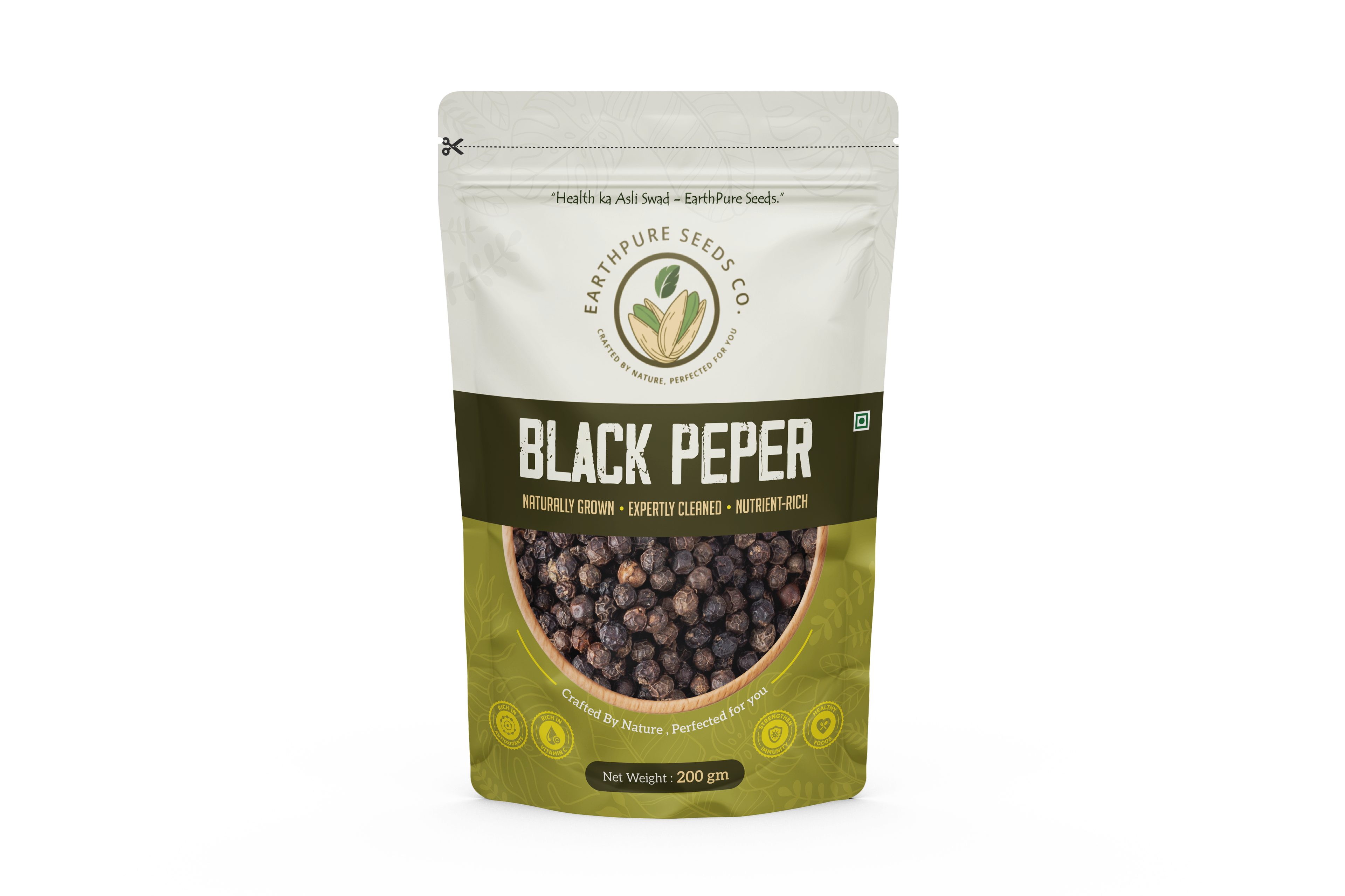 EarthPure Black Pepper – Strong Heat, Sharp Aroma, Pure Unblended Quality