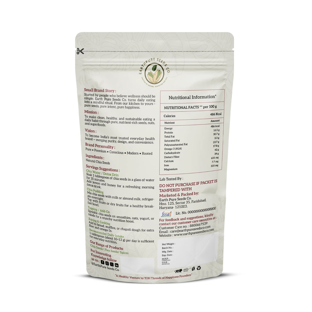EarthPure Chia Seeds – Clean, Nutrient-Rich Superfood for Everyday Nutrition