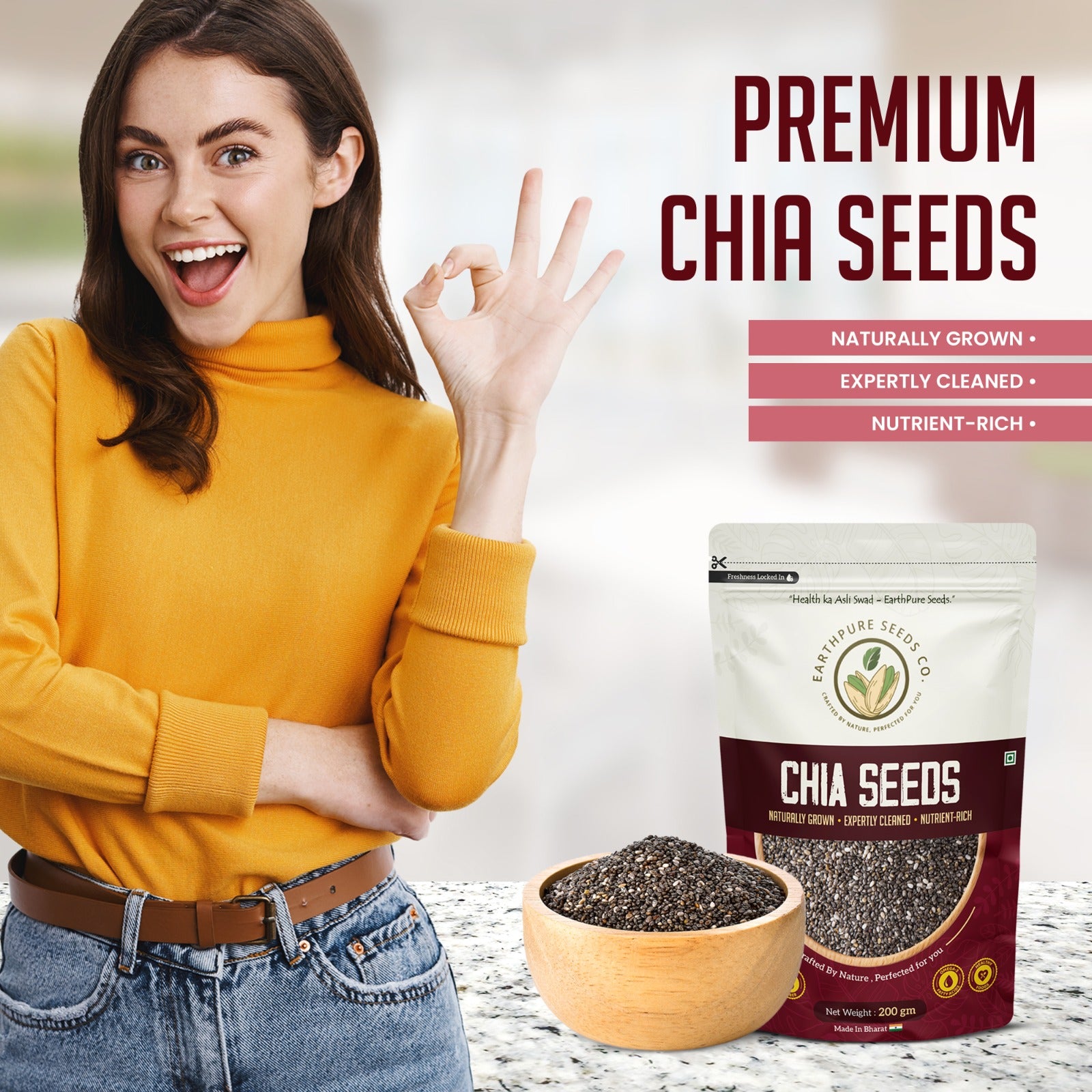 EarthPure Chia Seeds – Clean, Nutrient-Rich Superfood for Everyday Nutrition
