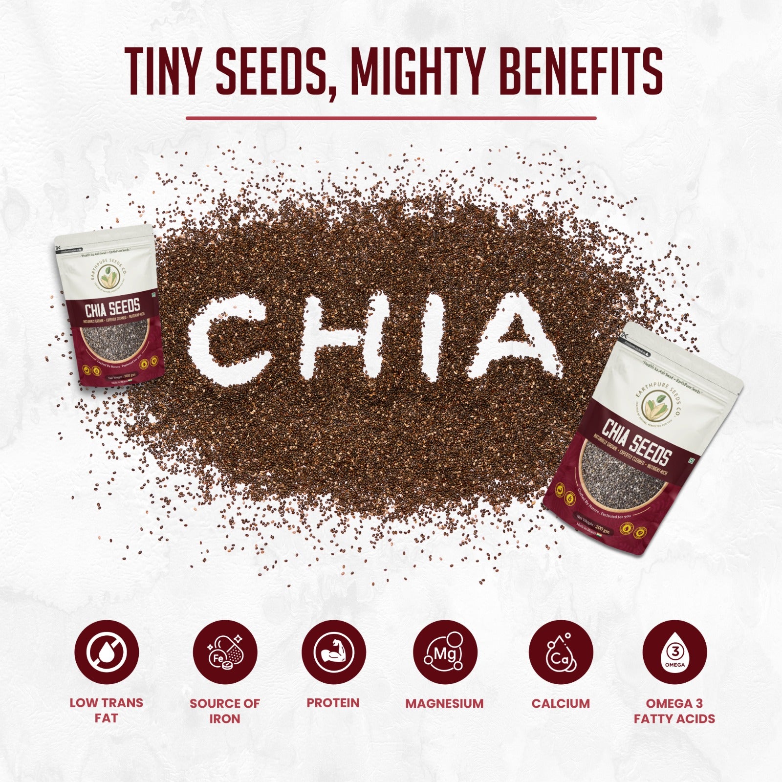 EarthPure Chia Seeds – Clean, Nutrient-Rich Superfood for Everyday Nutrition