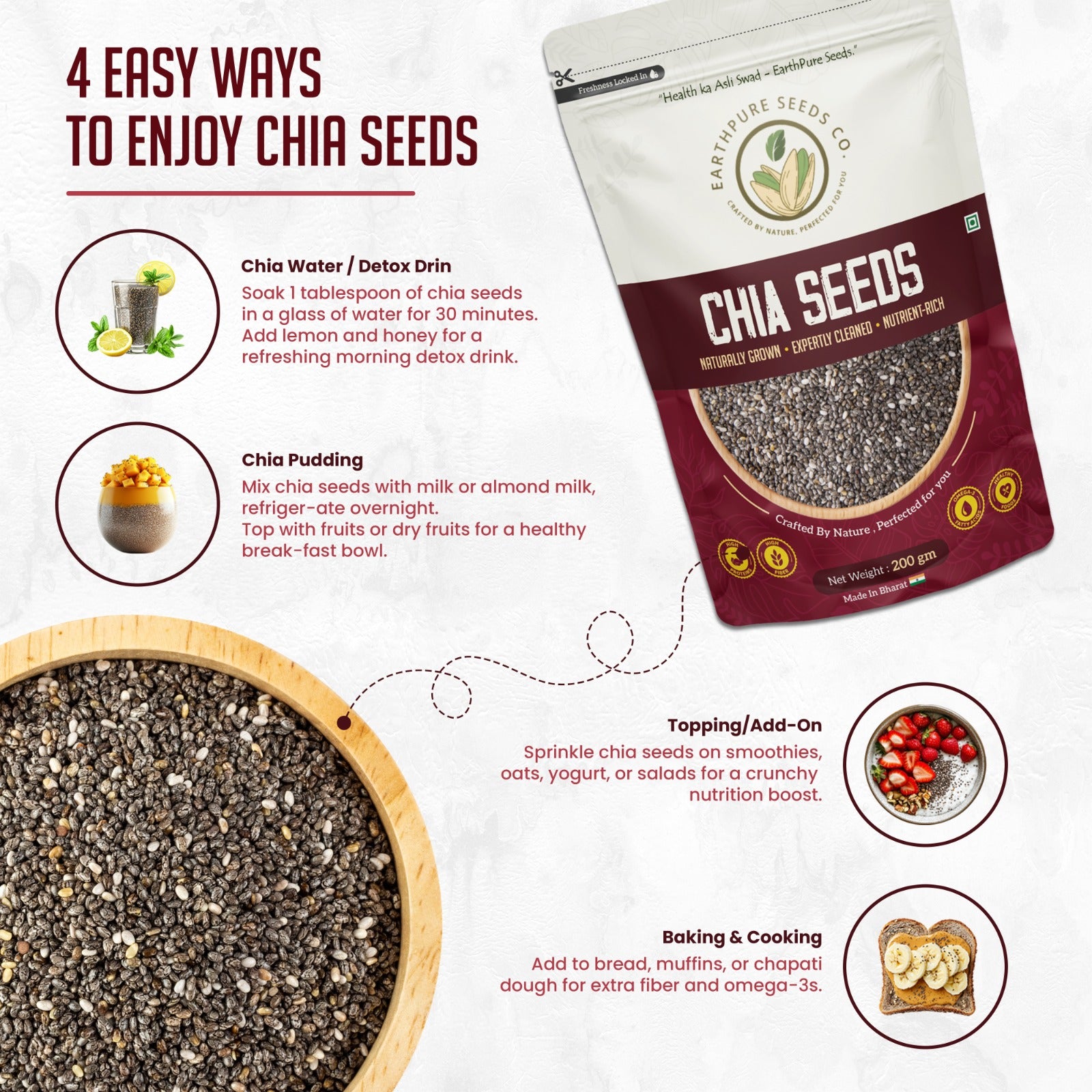 EarthPure Chia Seeds – Clean, Nutrient-Rich Superfood for Everyday Nutrition