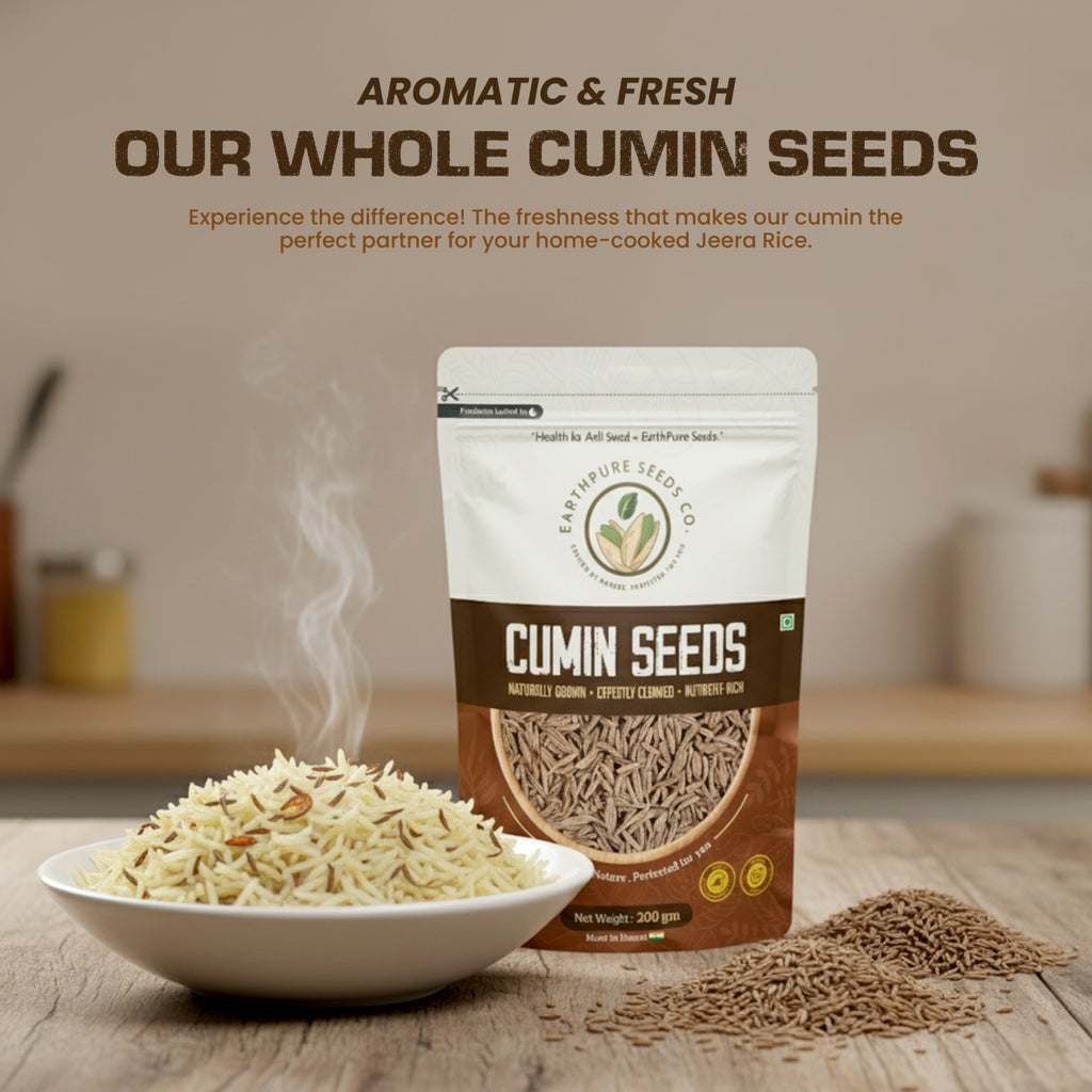 EarthPure Cumin Seeds – Bold Aroma. Pure Taste. Zero Compromise.
