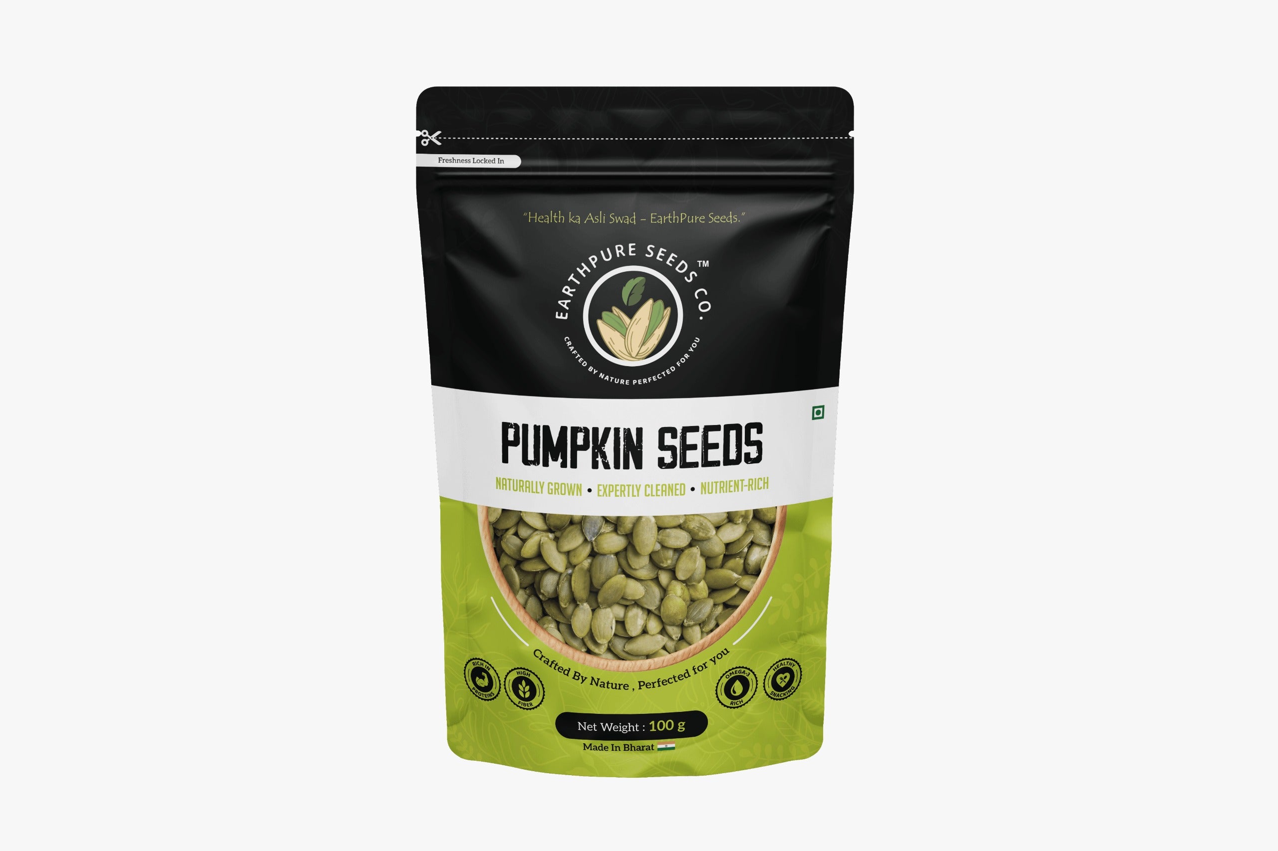 EarthPure Pumpkin Seed-Rich in Protein & Fiber,Packed with Magnesium & Zinc