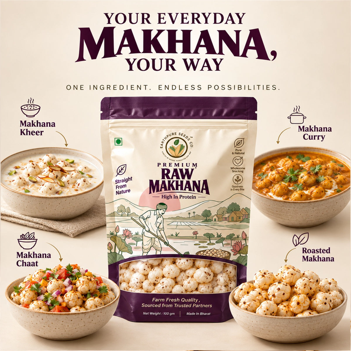 Earthpure Raw Premium Makhana 100 gm