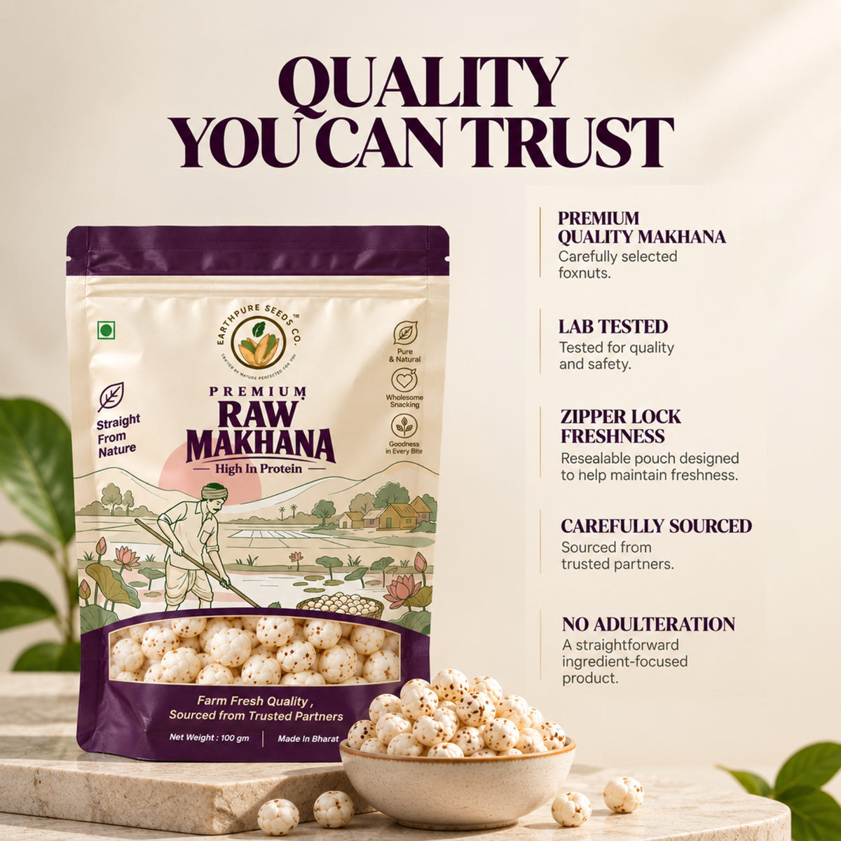 Earthpure Raw Premium Makhana 100 gm