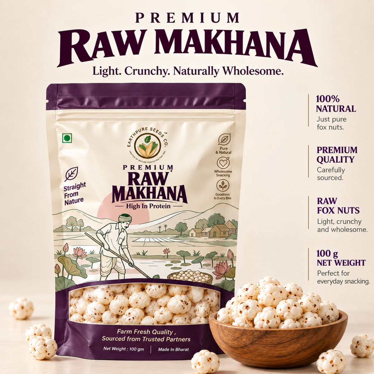Earthpure Raw Premium Makhana 100 gm