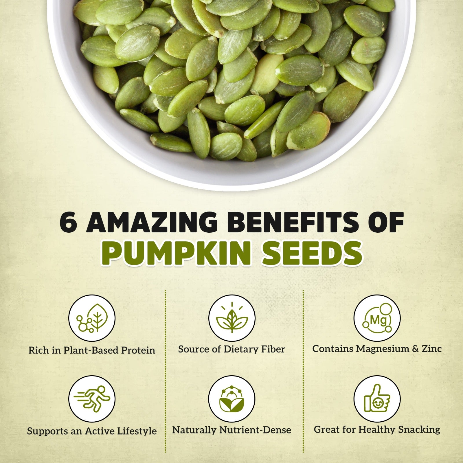 EarthPure Pumpkin Seed-Rich in Protein & Fiber,Packed with Magnesium & Zinc